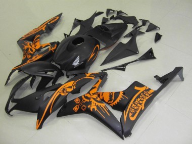 Carene CBR 600 RR 2007-2008 - Nero Opaco Arancia Adesivo