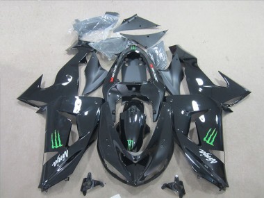 Carene ZX6R 2007-2008 - Nero Ninja Verde Monster